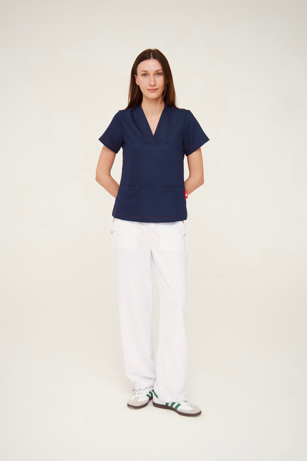 Брюки свободные медицинские женские Йошо, кремовый