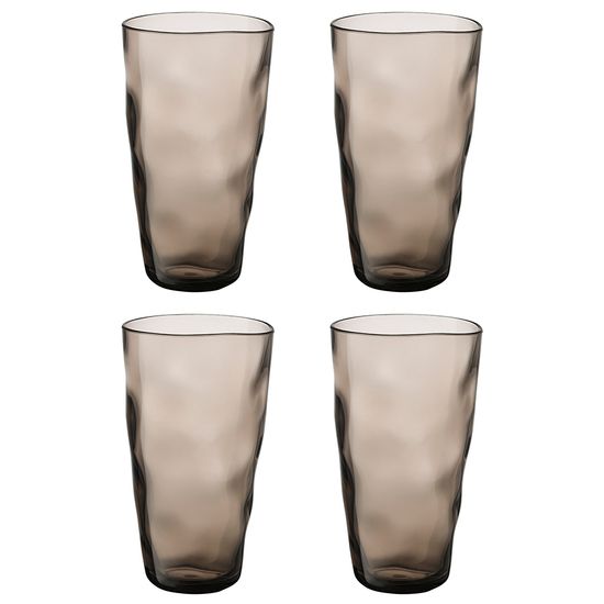Набор стаканов из акрила hollow, 550 мл, серо-коричневый, 4 шт.