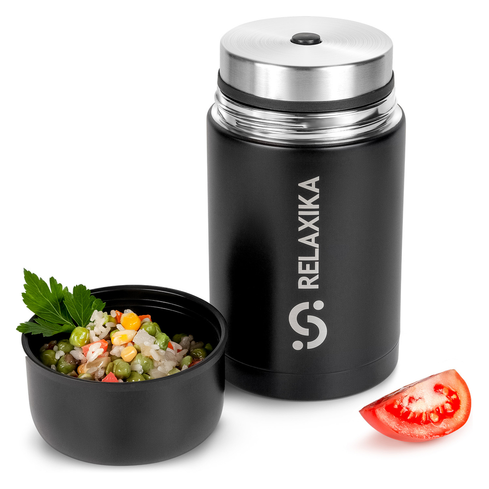 Термос для еды Relaxika 301 (1 литр), черный