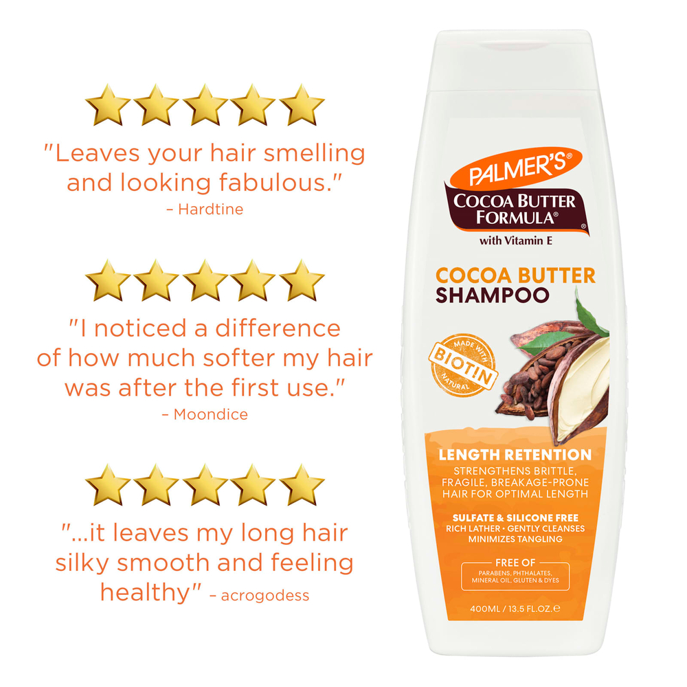 Palmer's, Cocoa Butter Formula, с витамином Е, шампунь для укрепления волос, 400 мл (13,5 жидк. унции)