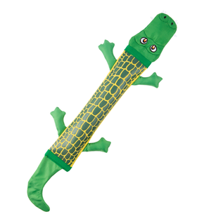 Mr.Kranch Игрушка для собак из пожарного шланга Крокодил с пищалкой 65см. зеленая