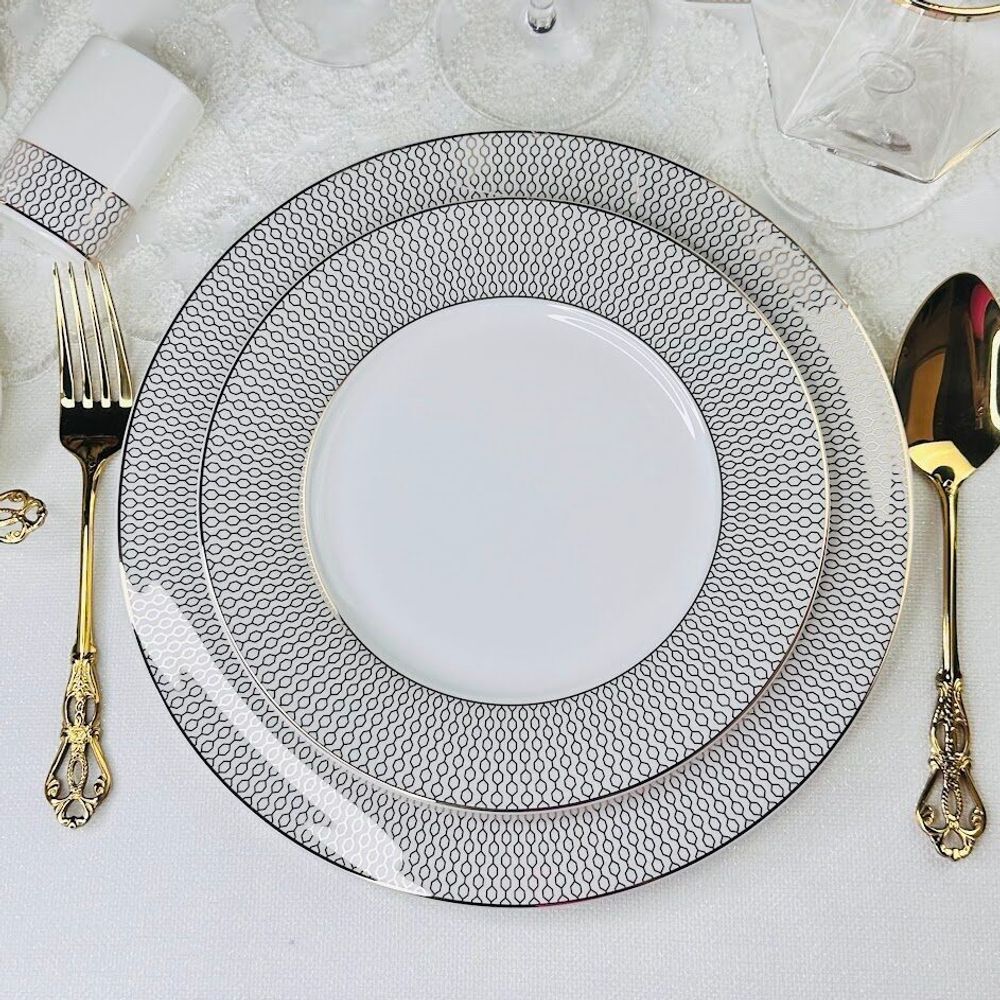 Lenardi 145-540 Набор из 6 тарелок 22см СЕВИЛЬЯ в под.уп.(х10)Костяной фарфор