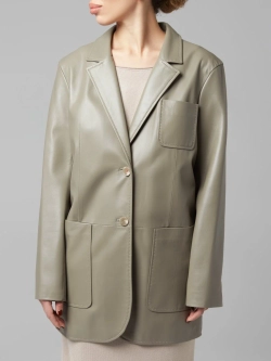 Пиджак однобортный из кожи