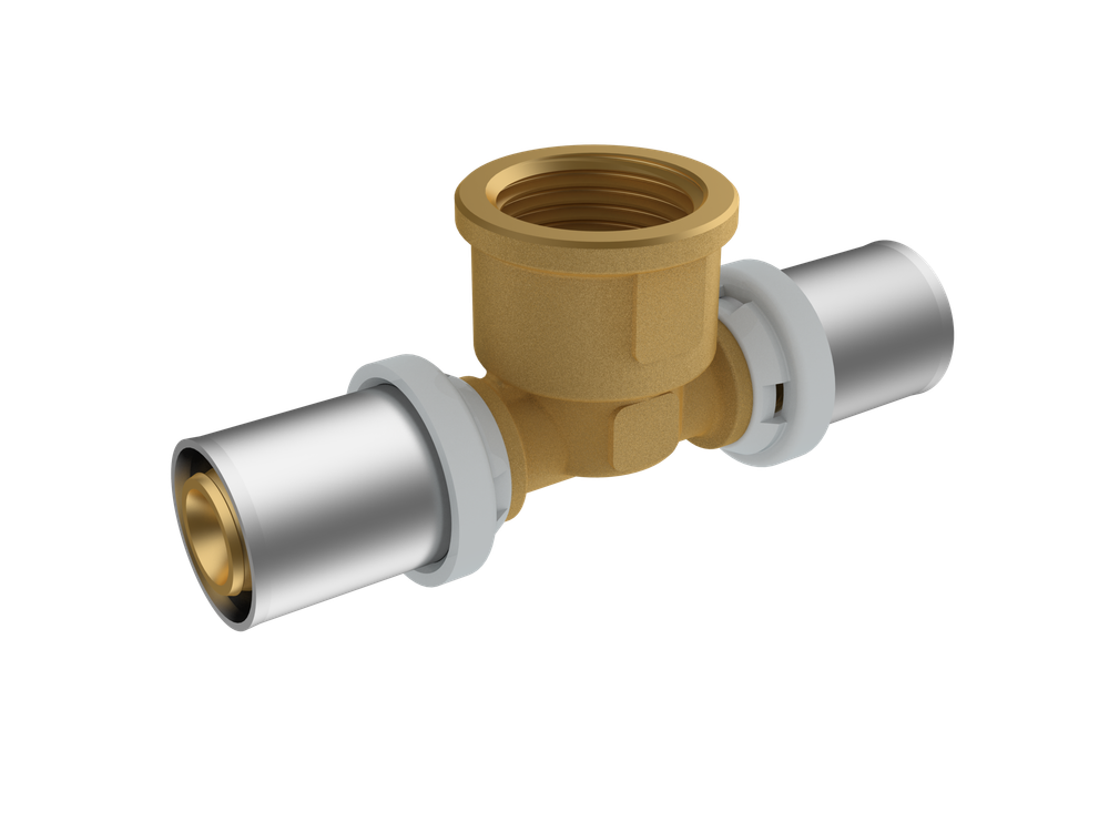 Тройник с внутренней резьбой RIIFO Omni пресс латунь 40-3/4"ВР-40