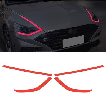 Цветная плёнка для ДХО Hyundai Sonata 2019-2023 красная