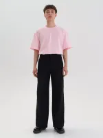 Купить Брюки FOS Объемные со складками Черные Брюки FOS Объемные со складками Черные