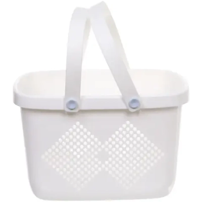 Корзинка для хранения с силиконовыми ручками «БИРСТАД», цвет белый, 27.5*20*18см