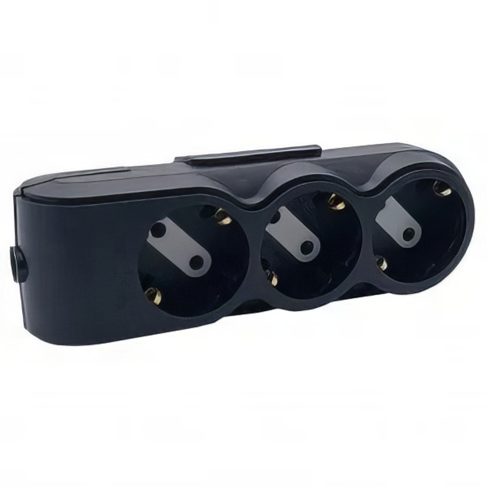 Колодка 3 гнезда OVIVO суппорт с/з черная 700-080000-113