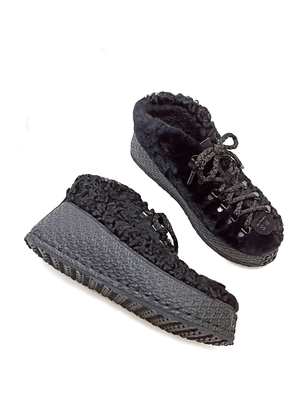 Ботинки из каракуля и мутона "Double"