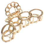 Заколка - краб для волос на блистере «PREMIUM», корсика, цвет серебро и золото, 8см●