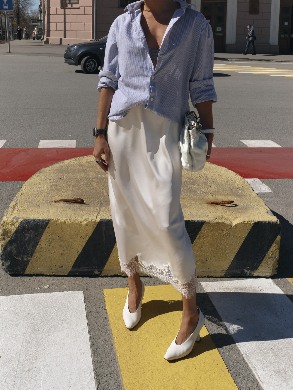 Юбка миди на резинке с кружевом wh