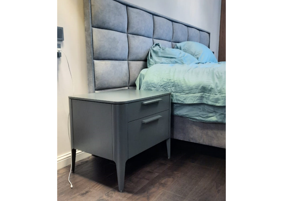 Тумба прикроватная Type 2 ящика ширина 60 см (темно-серый)