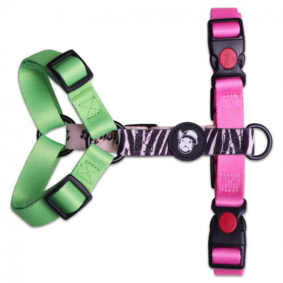 Шлейка для собак Зебра неон