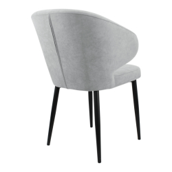 Стул "Милтон" (арт. 357), велюр Бренди В20 светло-серый, ножка круглая черная