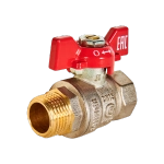 Кран шаровой полнопроходной ROMMER - 1/2" (ВР/НР, PN40, ручка-бабочка)