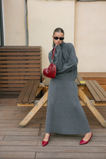 Серая шерстяная юбка