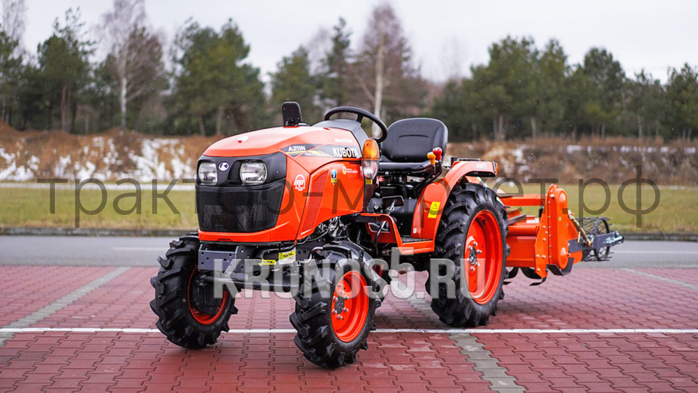 Трактор Kubota | Кубота A211N-OP 9+3 (Kubota India) STD agri 7.00-12 / 8.3-20 (с ПСМ)