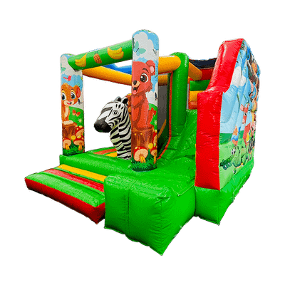 Коммерческий надувной батут «Мини джунгли» с горкой, 4*3,5*2,6 м.
