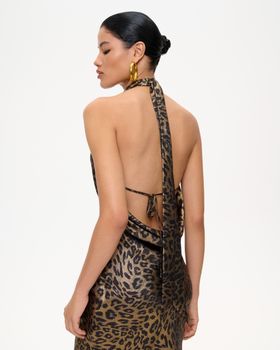 Платье из сатина с открытой спиной