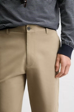 ZARA БРЮКИ ЧИНОС REGULAR-FIT, БЕЖЕВЫЙ