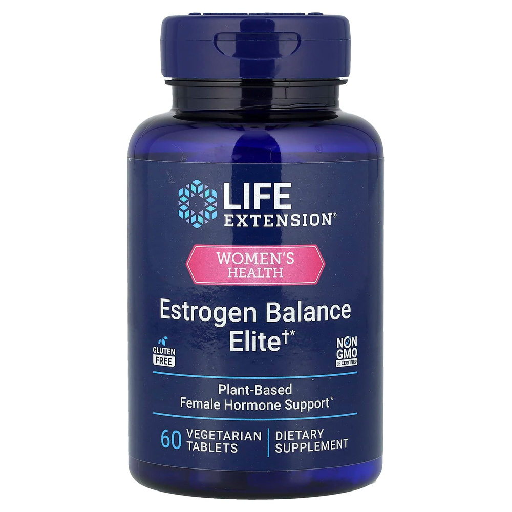 Life Extension, Women's Health, Estrogen Balance Elite, 60 вегетарианских таблеток