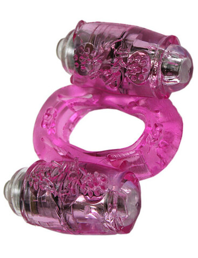 Эрекционное кольцо для двойной стимуляции Vibro Ring (Цвет: розовый)