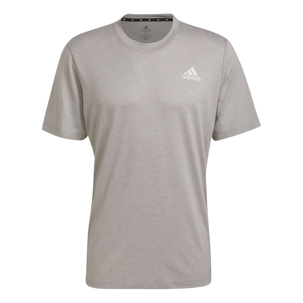 Мужское теннисное поло adidas Primeblue Designed 2 Move Heathered Sport T-Shirt Men - Grey, White