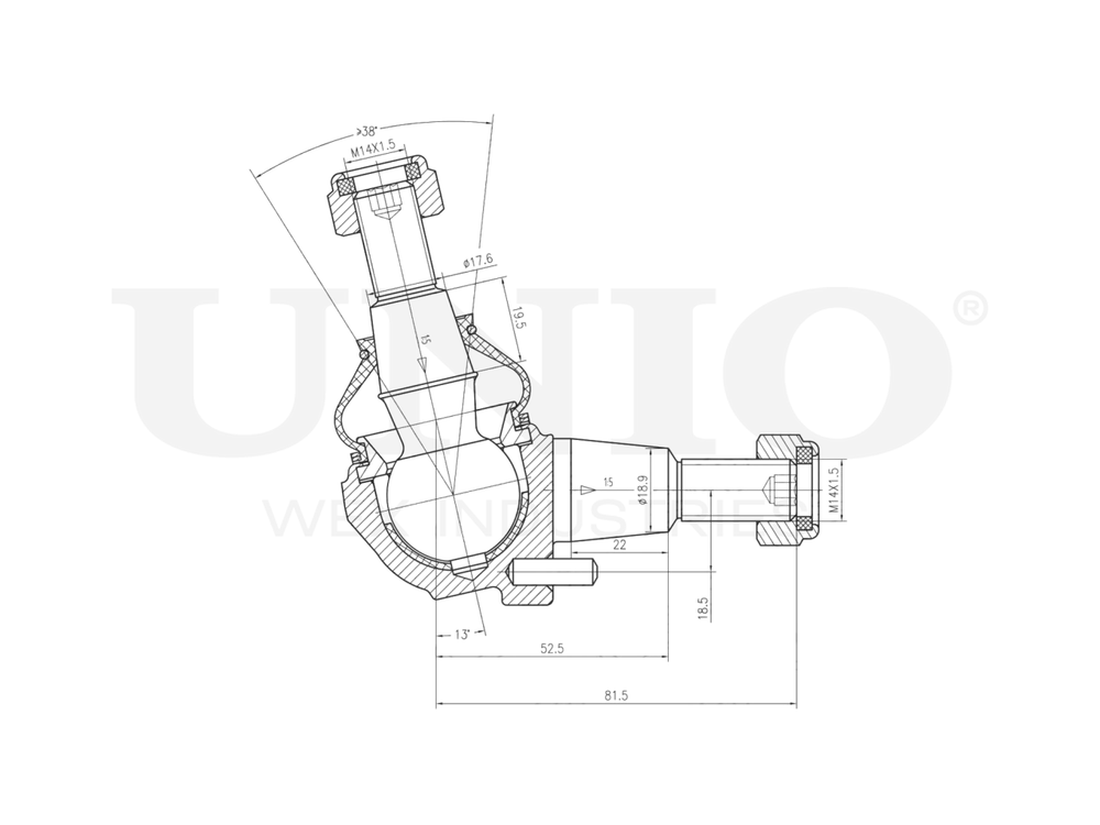 Опора шаровая передняя нижняя UNIO SSP-20145