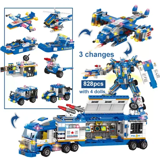 Конструктор LX Сity Police 8в1 SUPER ROBCOP трансформер 828 деталей