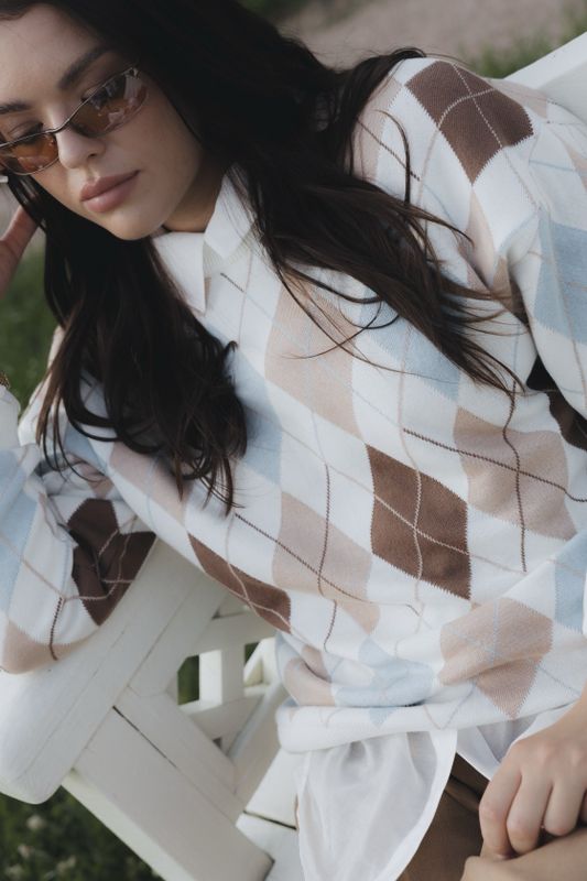 Джемпер вязаный, аргайл