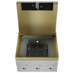 Лючок в пол 12 мод. (6 мод. 45х45 мм.) верт. установка,  латунь,  в уровень с напольным покрытием