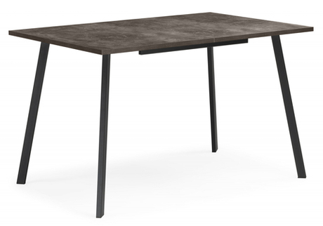 Стол деревянный Woodville Кортни 117 (157) x 77 бетон темный, черный матовый, ножки черные