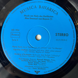 Винтажная виниловая пластинка Steffani, D'Ardespin Dall'Abaco, Torri, Kari Lovaas, Munchener Kammerorchester, Hans Stadlmair, Musik Am Hofe Des Kurfursten Max Emanuel Von Bayern (Германия 1976)