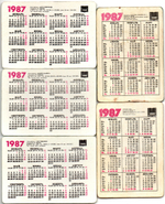 № 119 Набор из 5 переливных (стерео) Календариков . Мультфильмы СССР 1987 год.
