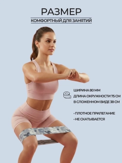 Набор тканевых фитнес резинок 4 шт для ягодиц и ног