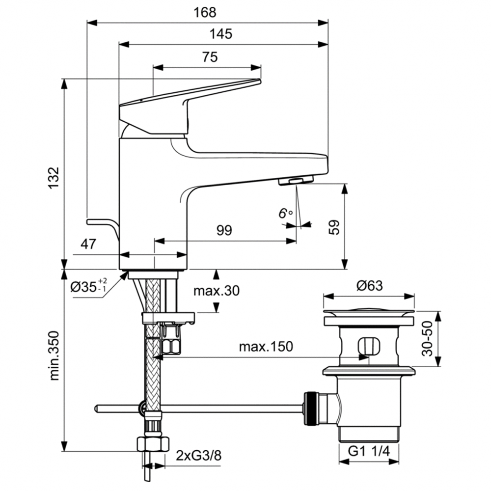 Смеситель для раковины Ideal Standard CERAPLAN BD273AA