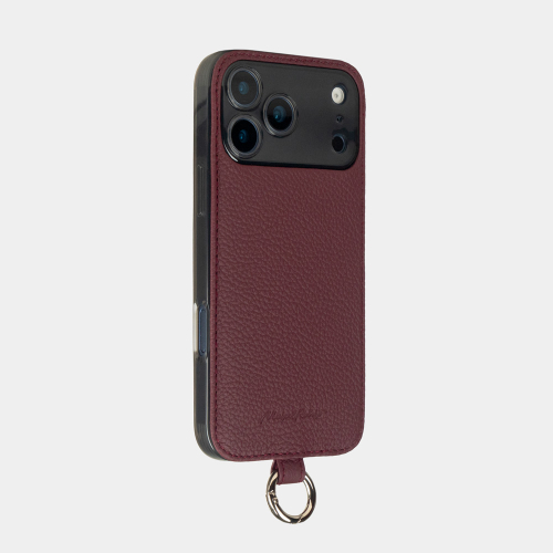Чехол на ремешке для iPhone 17 Pro Max - кожа теленка, бордовый
