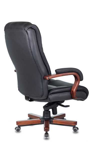 Кресло руководителя Бюрократ T-9925WALNUT черный кожа крестов. металл/дерево