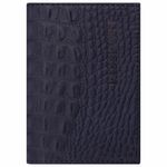 Обложка для паспорта натуральная кожа кайман, "PASSPORT", темно-синяя, BRAUBERG, 237196