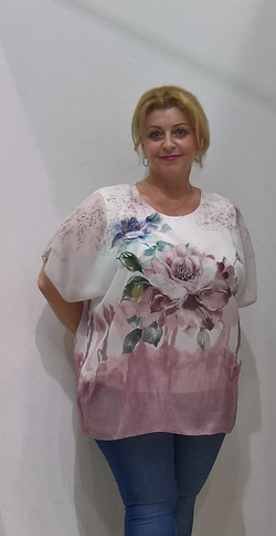 Двойной светлый блузон с шифоновым верхом