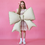 Фольгированный шар-фигура «Бант» в белом цвете, сатин, 99 см