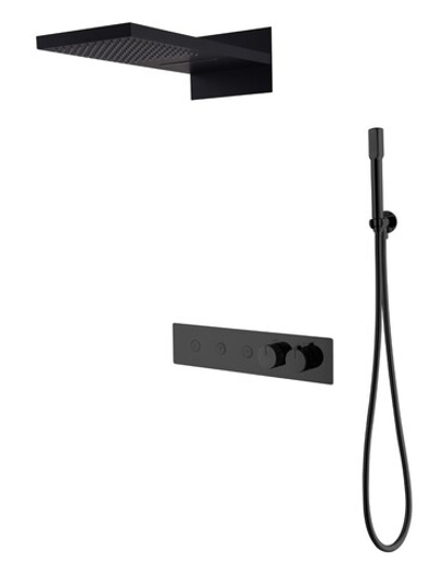 Встроенная душевая система FUSION с термостатом, трехпозиционная BLACK