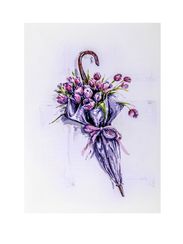 Картина по номерам "Цветочный зонт