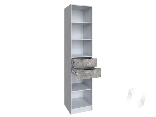 Шкаф Мадрид 0;5 с 2 ящ. (белый/ателье светлое)