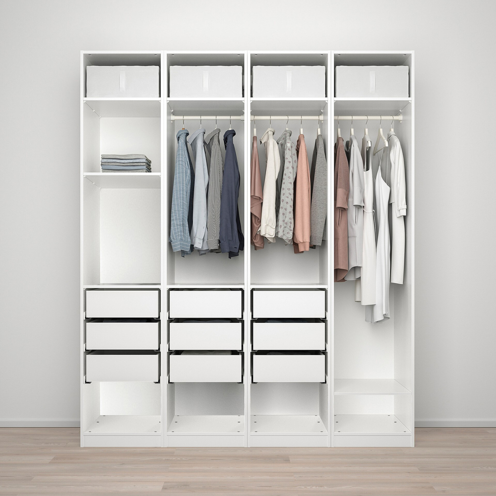 Гардероб PAX IKEA (комбинация) 200x58x236 см (белый) 200*58*236 см, Белый   Фиеста