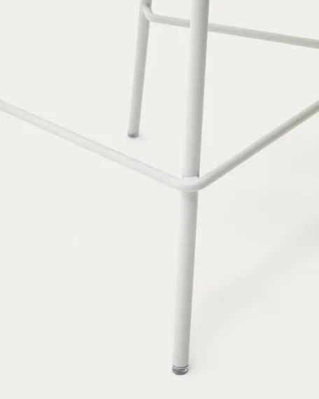 Полубарный стул Zunilda, бежевый с белыми ножками