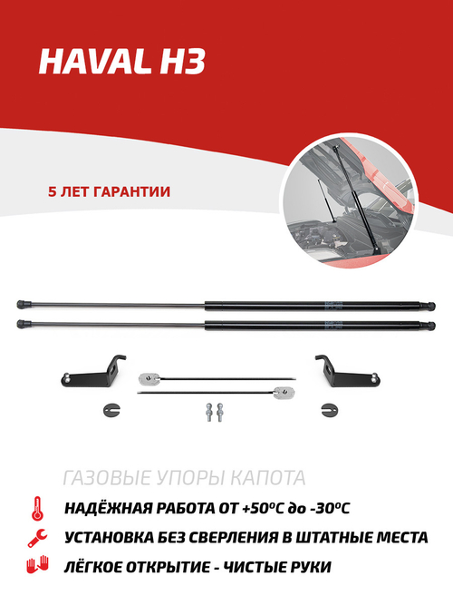 Упоры капота для Haval H3 2024-н.в., рынок РФ, 2 шт., UHAH3011