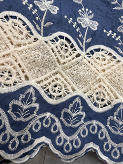 Юбка / с вышивкой / джинс синий