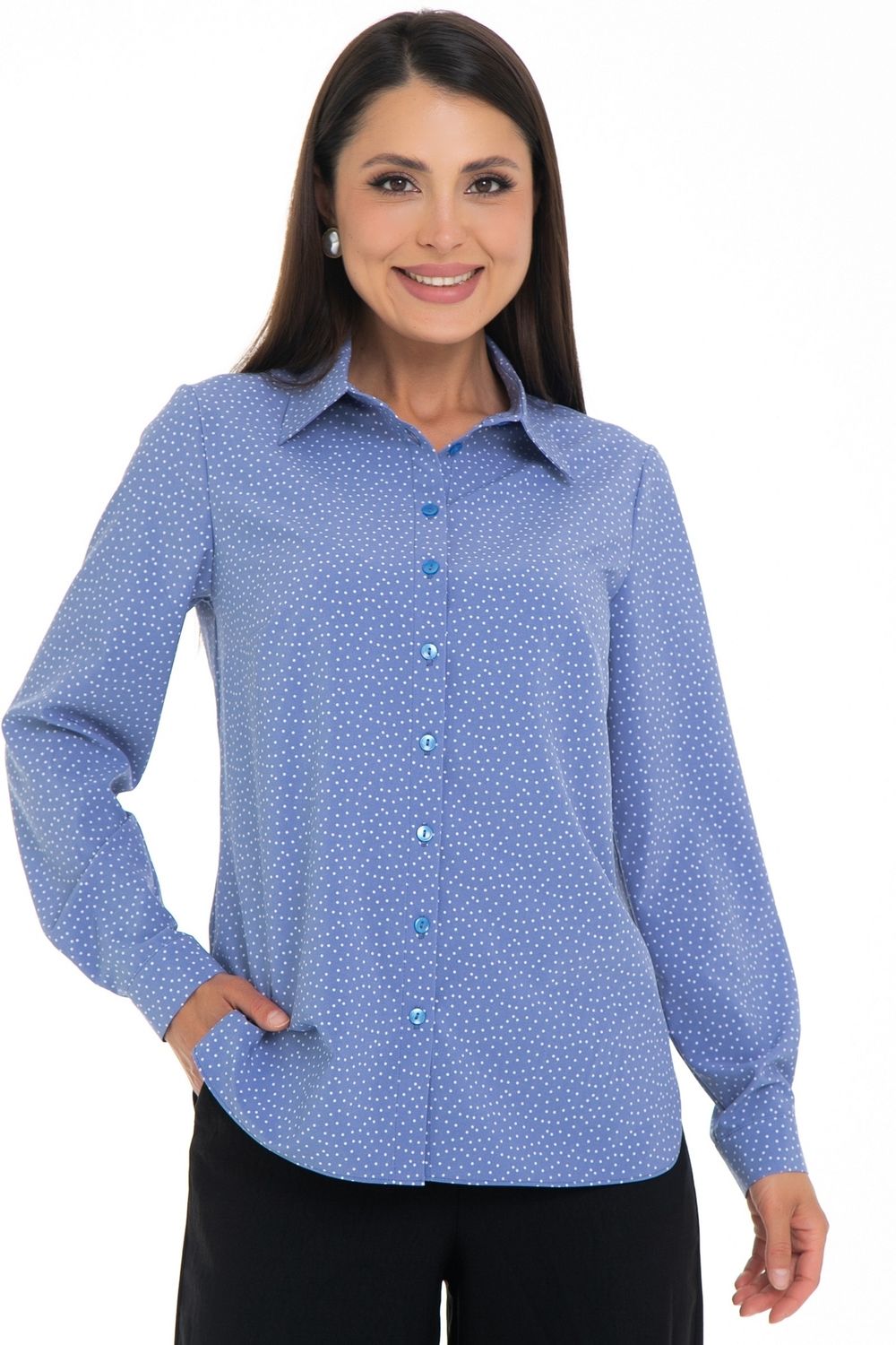 Рубашка Деловой стиль (горошек, блу) Diolche