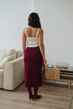 Юбка из трикотажа джерси бургунди